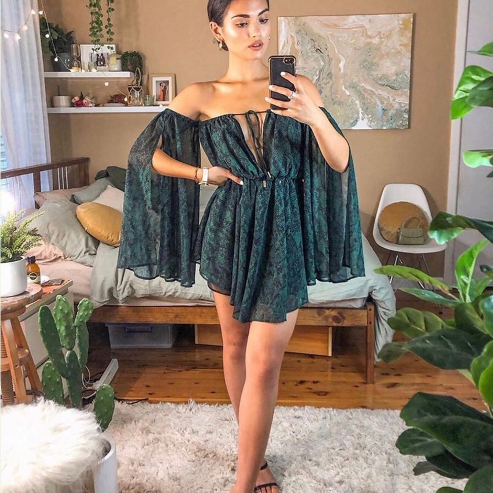 Elegant off shoulder Michael Costello dress